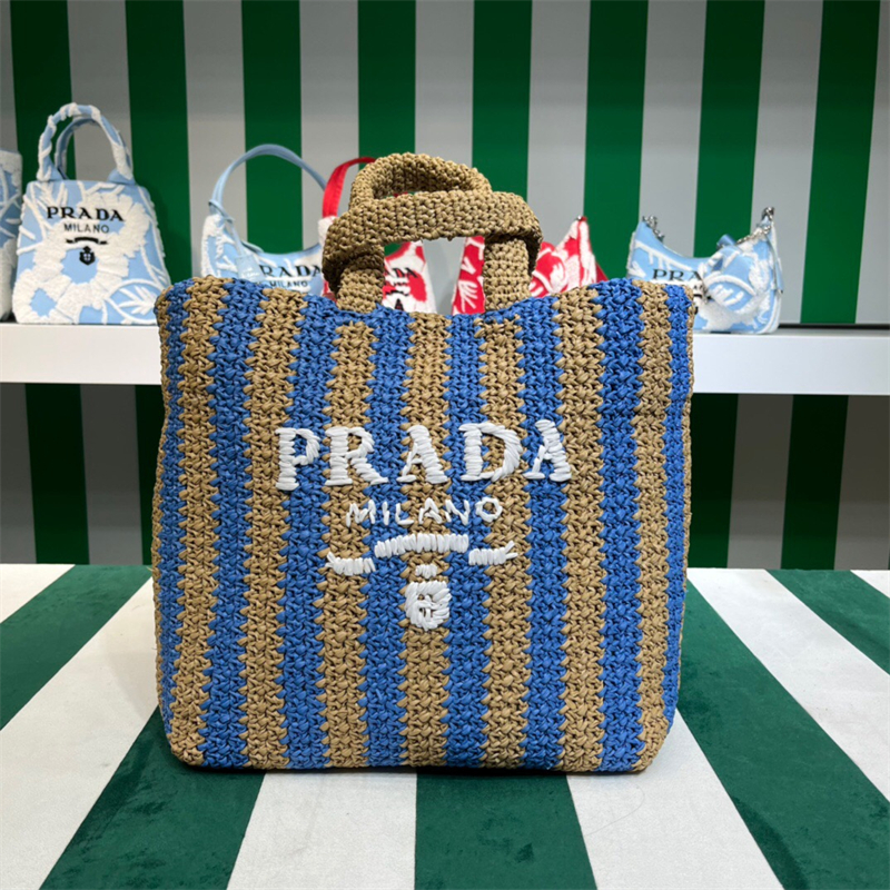 프라다 라지 라피아 토트백 1BG392  PD1-B