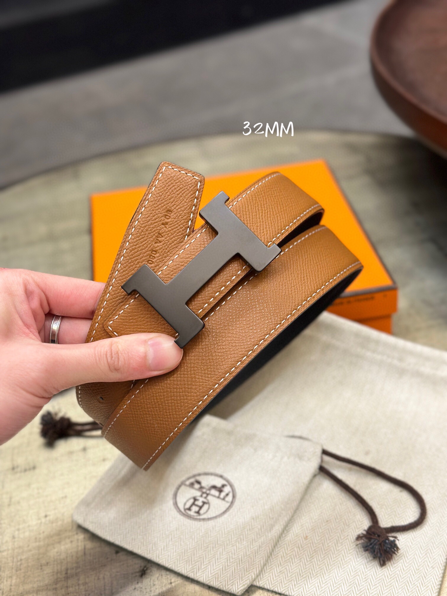 에르메스 2024 남성용 양면벨트 HM093 GD