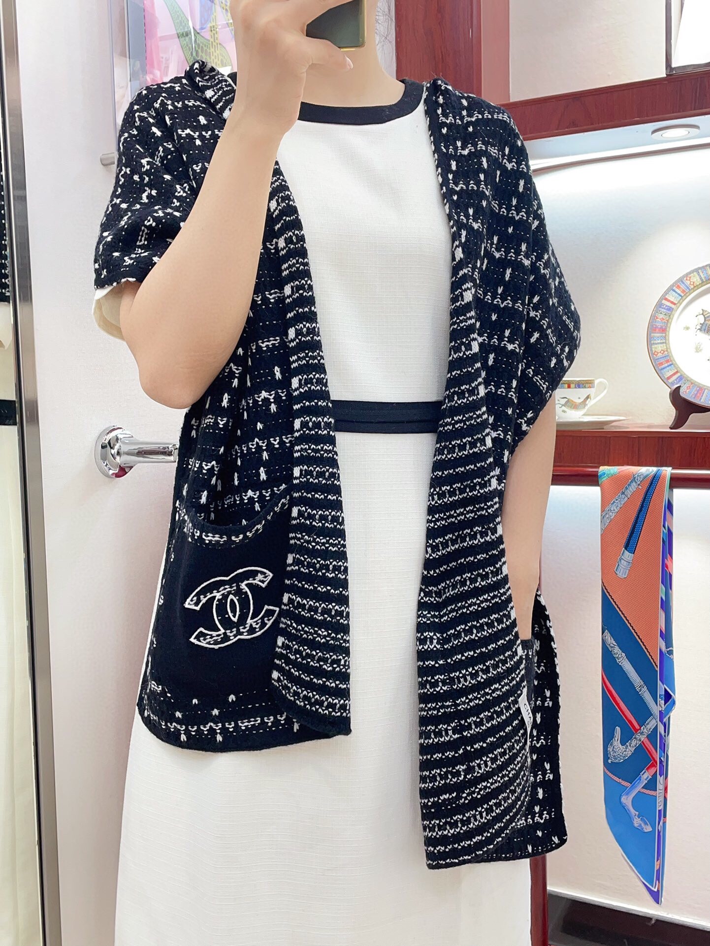 샤넬 캐시미어 스카프 SN1002 SG1_A