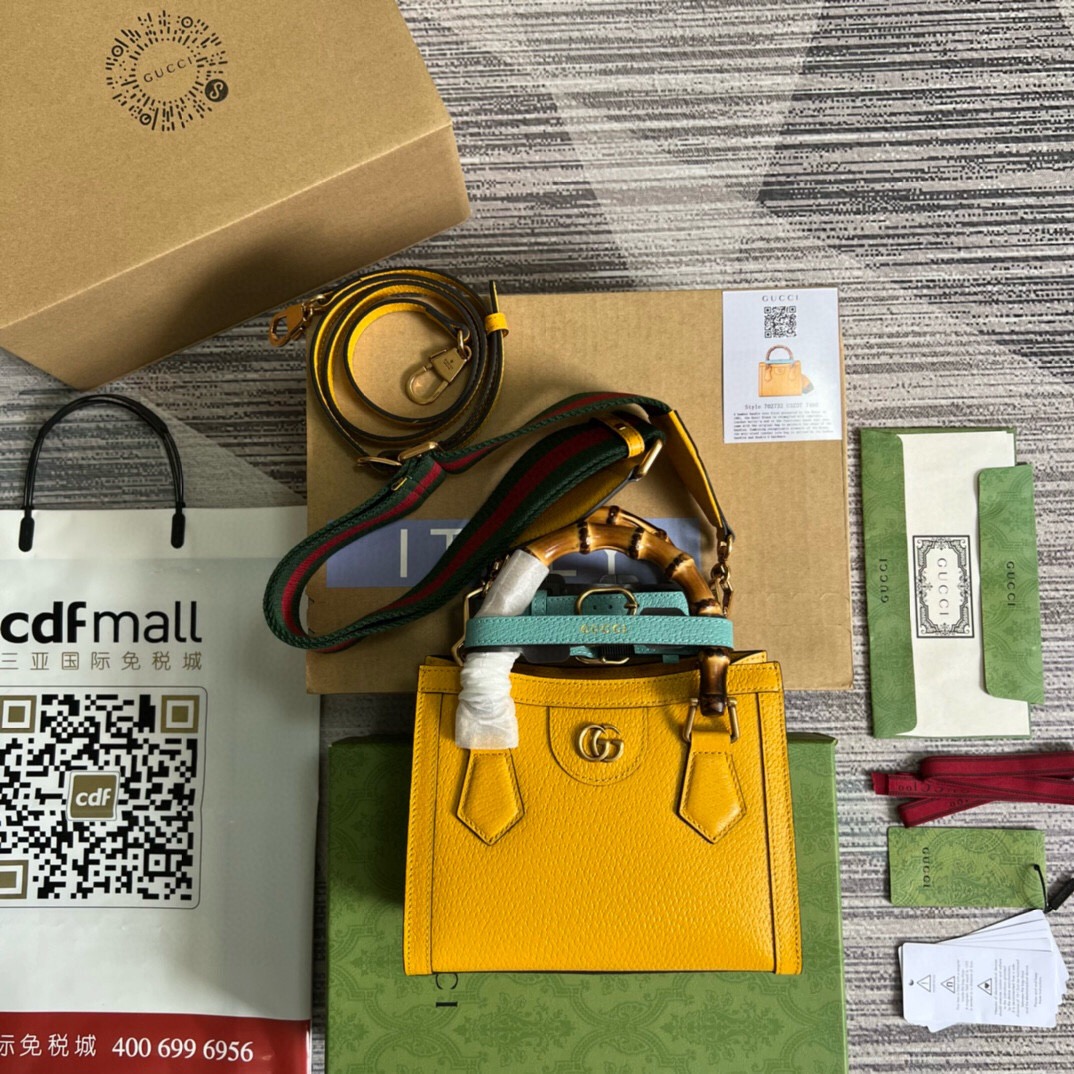 구찌  로고 토트백 702732 NMW 엘로우