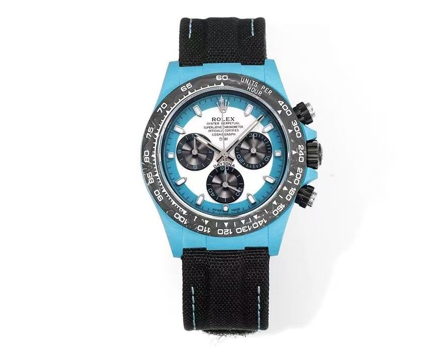 ROLEX 로렉스 롤렉스 데이토나 스테인레스 스틸 40-12.4MM 화이트/스카이블루 다이얼, 캔버스밴드