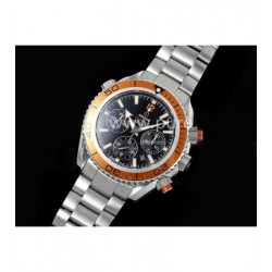 [홍콩명품시계.OMEGA] 오메가 시마스터 크로노 43mm 오렌지 베젤 블랙 다이얼 메탈스트랩
