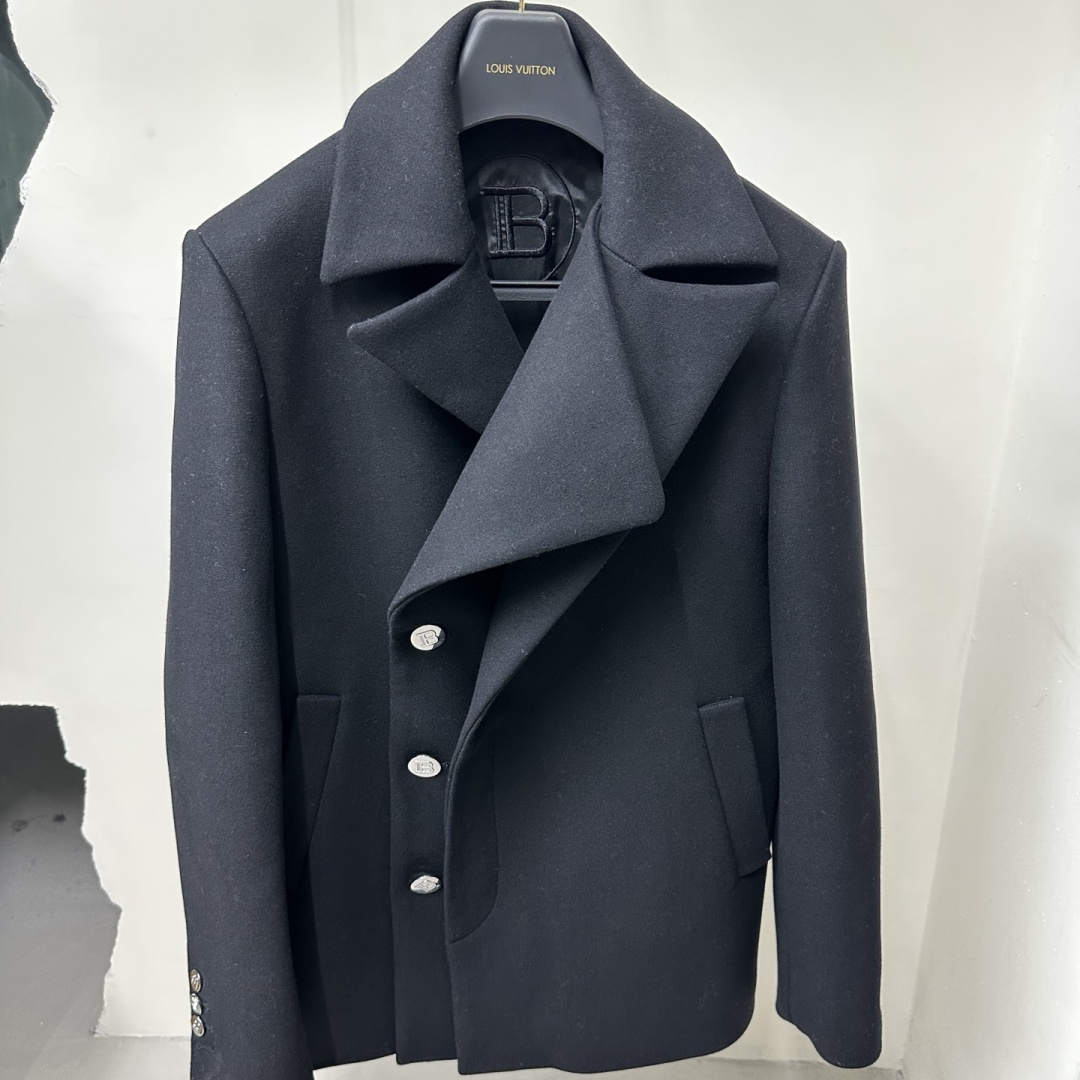 [홍콩명품.BALMAIN] 발망 25SS 로고 패턴 울 코트 자켓 BM036 HD 홍콩명품의류,구매대행,온라인명품