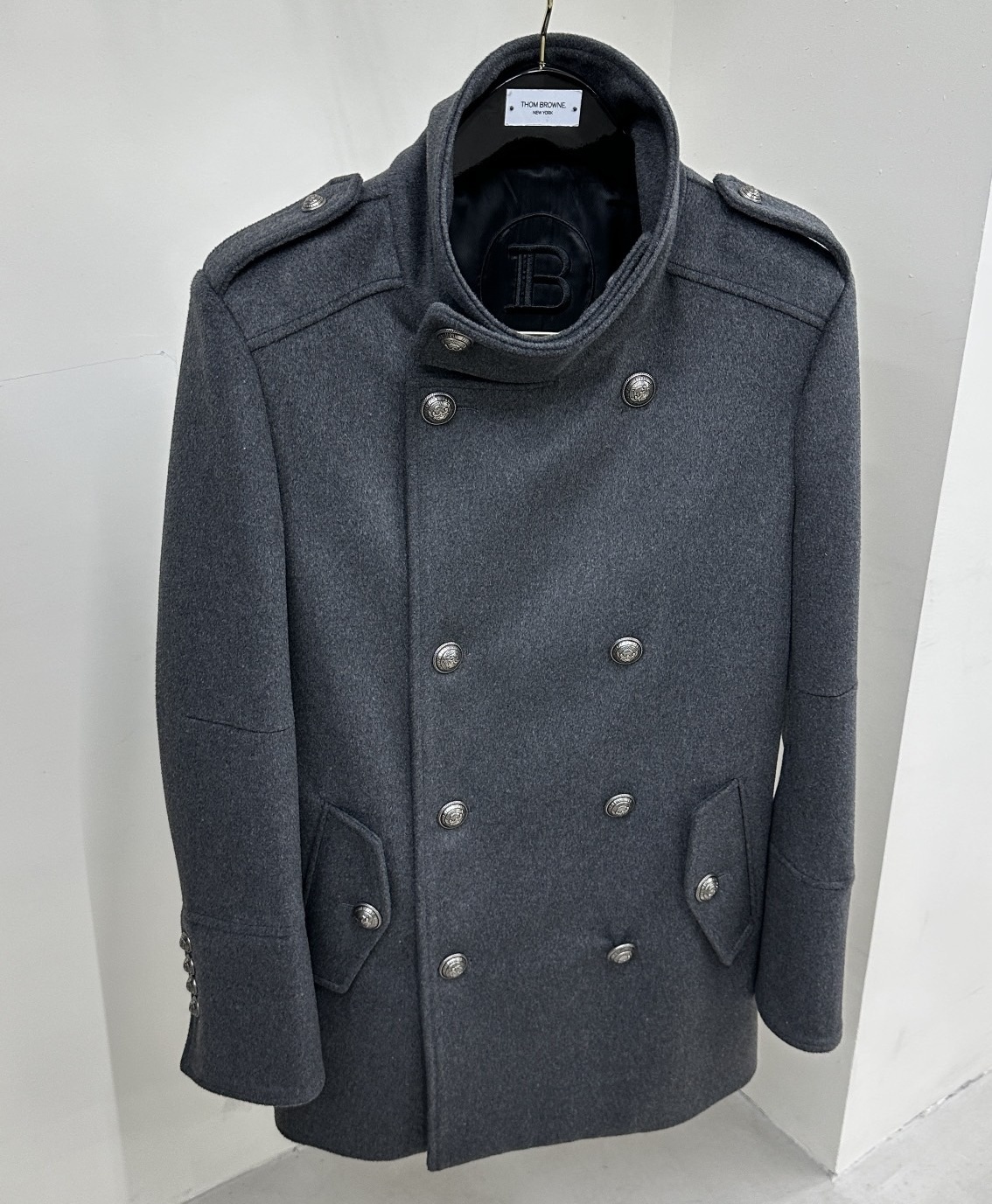 [홍콩명품.BALMAIN] 발망 25SS 로고 패턴 울 코트 자켓 BM039 HD 홍콩명품의류,구매대행,온라인명품