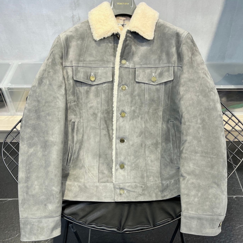 [홍콩명품.SAINT LAURENT] 생로랑 2025 남성용 모피일체 양가죽코트 YSL080 YB 홍콩명품의류,구매대행,온라인명품