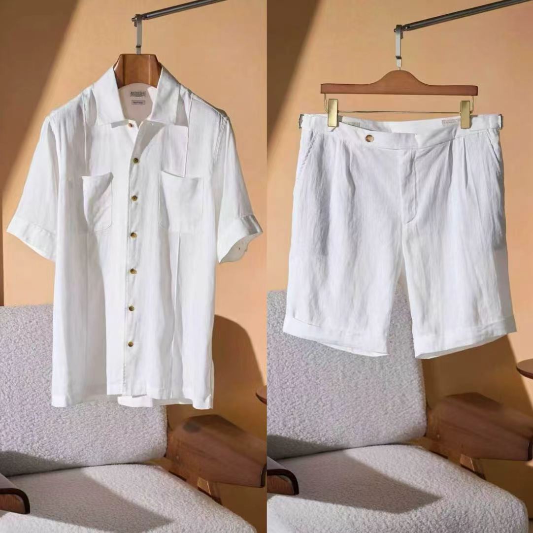 [홍콩명품.BRUNELLO CUCINELLI]브루넬로 쿠치넬리 2026 남성용 린넨 반팔셔츠세트  BL1576 HD 홍콩명품의류,구매대행,온라인명품
