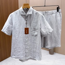 [홍콩명품.loro piana] 로로피아나 2026 남성용 린넨반팔셔츠세트 LP1361 HD 홍콩명품의류,구매대행,온라인명품