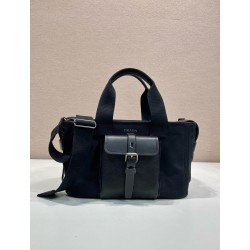 프라다 루트  캔버스 및 가죽 토트 백 1BG660