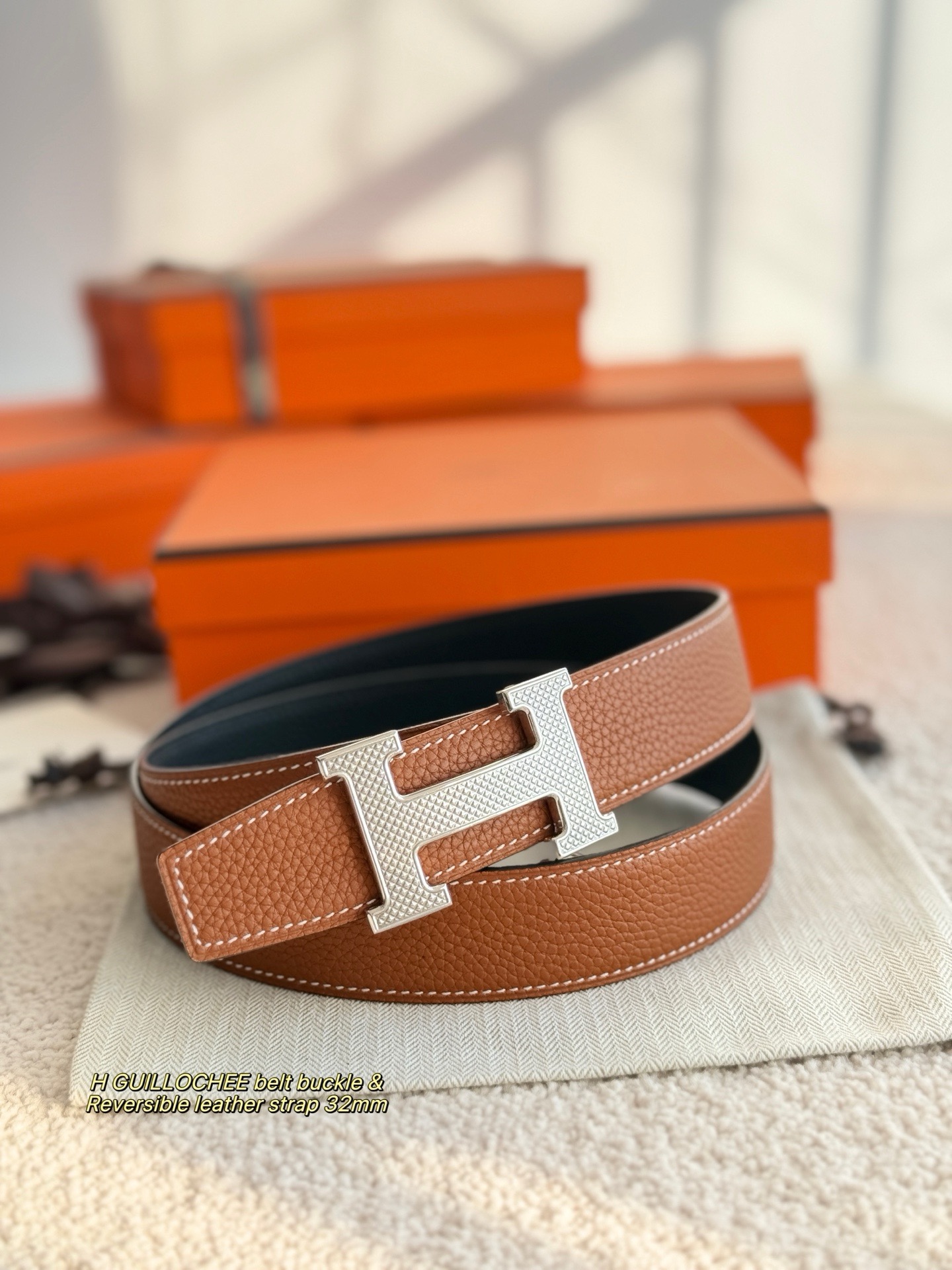 [홍콩명품.HERMES] 에르메스 2026 남성용 가죽벨트 3.8 CM HM021